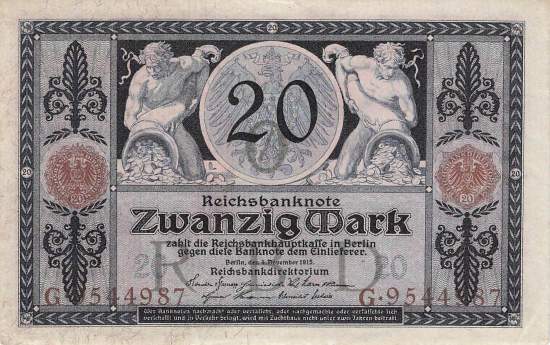 20 Mark Serie O/G 1915